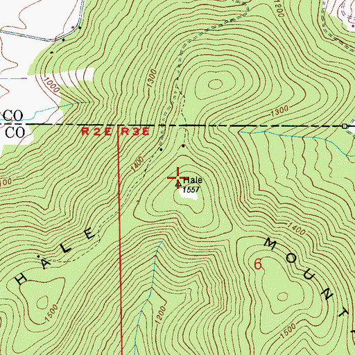 Topographic Map of Hale Mountain, AL
