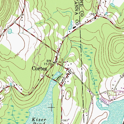 Topographic Map of Kizer Pond Dam, PA