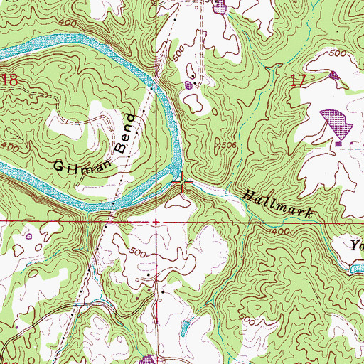 Topographic Map of Hallmark Creek, AL