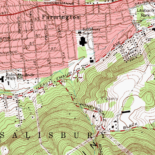 Topographic Map of Gruver School (historical), PA