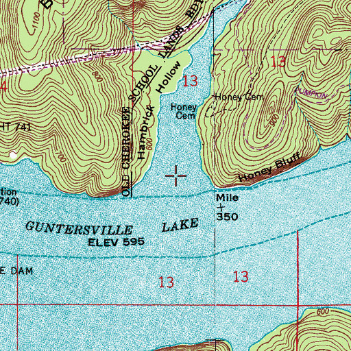 Topographic Map of Hambrick Hollow, AL