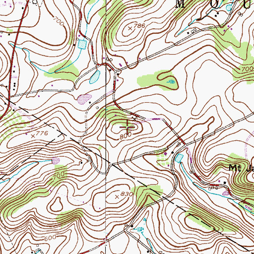 Topographic Map of Ott Hill, PA
