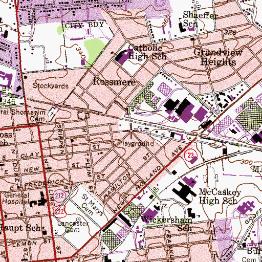 Topographic Map of Buehrie Elementary School, PA