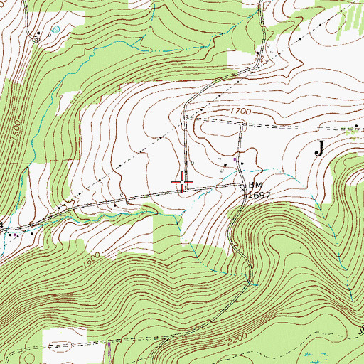 Topographic Map of Mountain School (historical), PA