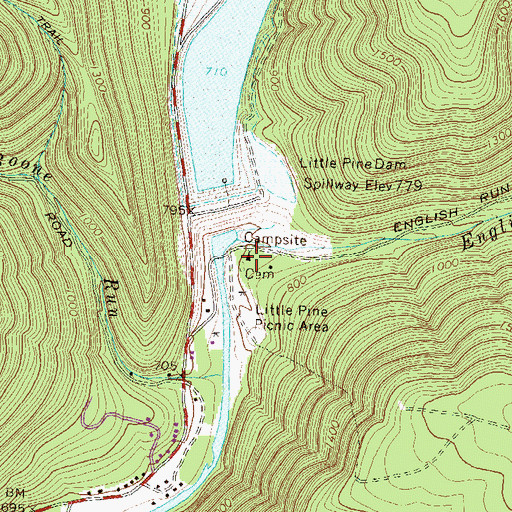 Topographic Map of CCC Camp, PA