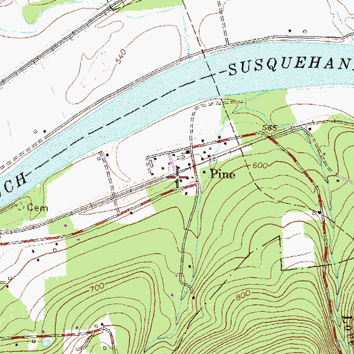 Topographic Map of Pine Station (historical), PA