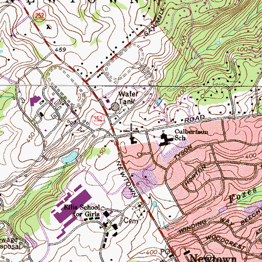 Topographic Map of Central Square, PA