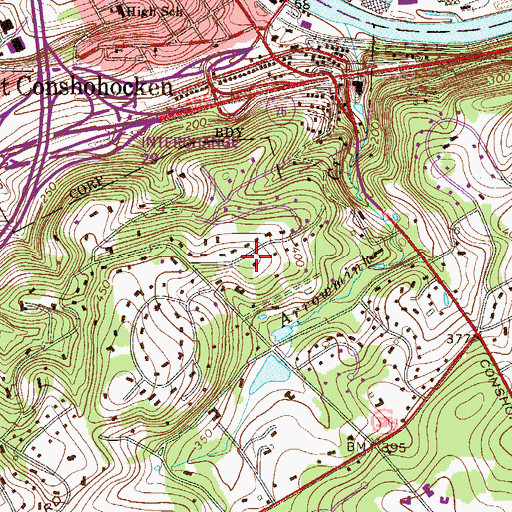 Topographic Map of Mechanicsville, PA