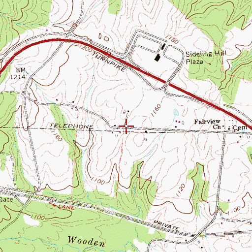 Topographic Map of Hiram, PA