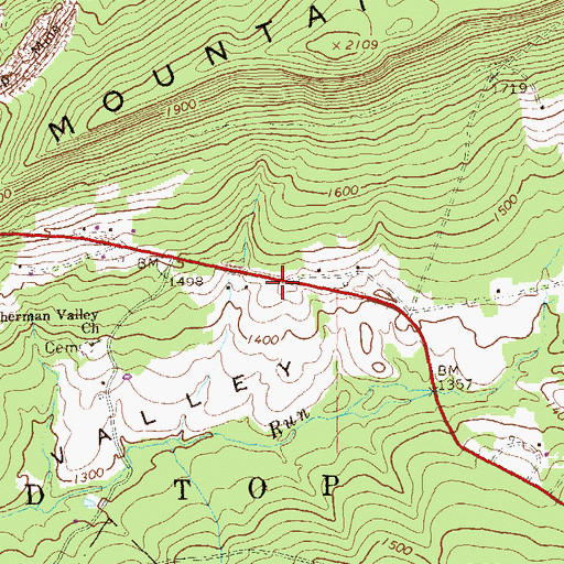 Topographic Map of Warsing School (historical), PA
