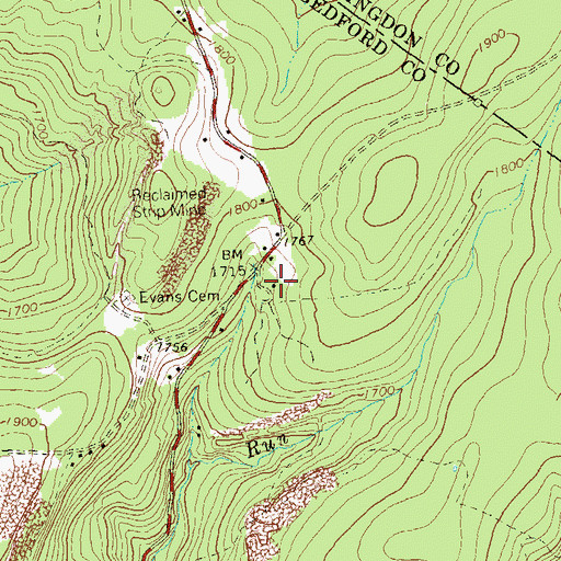 Topographic Map of White Church School (historical), PA