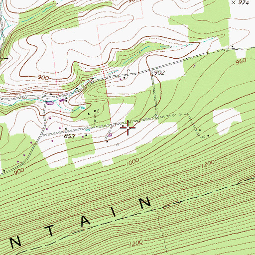 Topographic Map of Bear Gap Tabernacle, PA