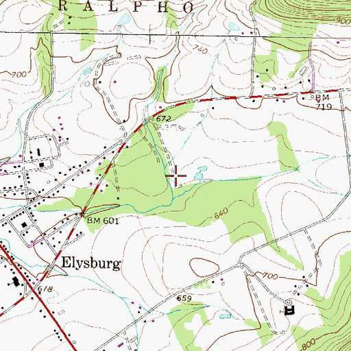 Topographic Map of Shamokin Rod and Gun Club, PA