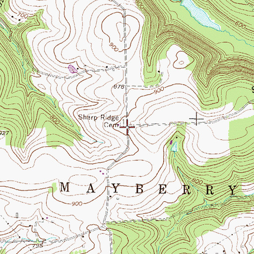 Topographic Map of Sharp Ridge Church (historical), PA