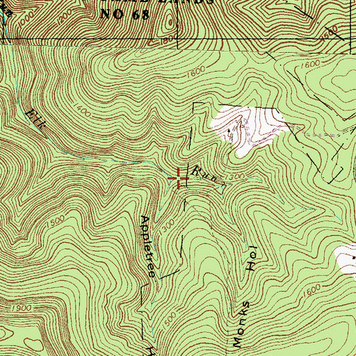 Topographic Map of Appletree Hollow, PA