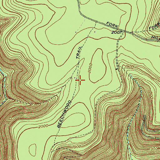 Topographic Map of Beechwood Trail, PA