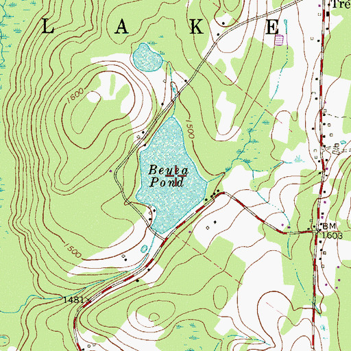 Topographic Map of Beyea Pond, PA