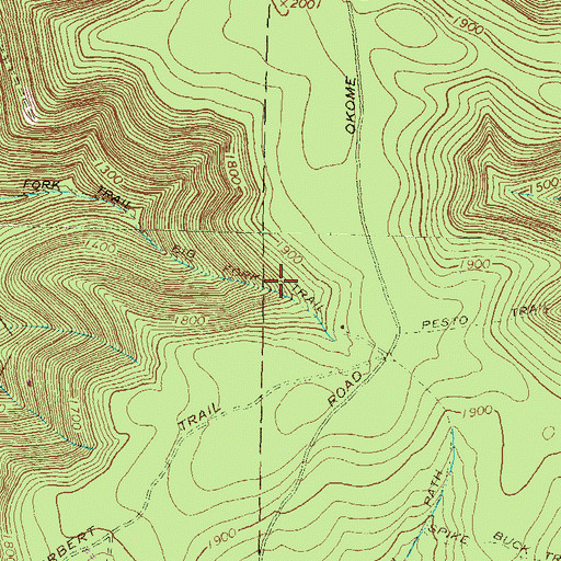 Topographic Map of Big Fork Trail, PA