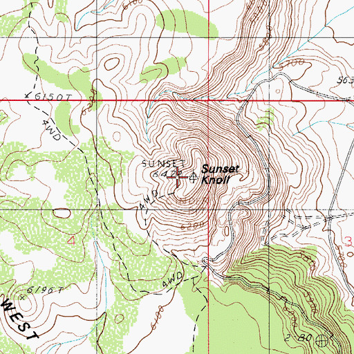 Topographic Map of Sunset Knoll, AZ