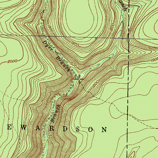 Topographic Map of Dyer Branch, PA