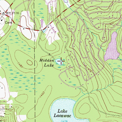 Topographic Map of Hidden Lake, PA