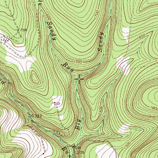 Topographic Map of Little Sandy Run, PA
