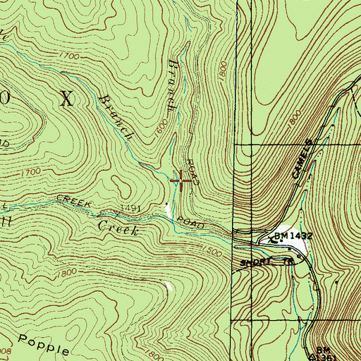 Topographic Map of Middle Branch Mill Creek, PA