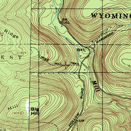 Topographic Map of Pole Hill Trail, PA