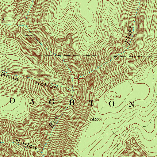 Topographic Map of Right Fork Mill Run, PA