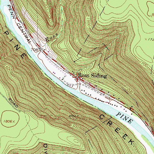 Topographic Map of Ross Siding, PA