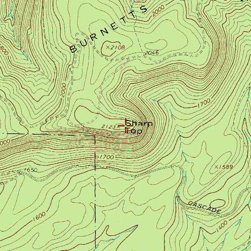 Topographic Map of Sharp Top, PA