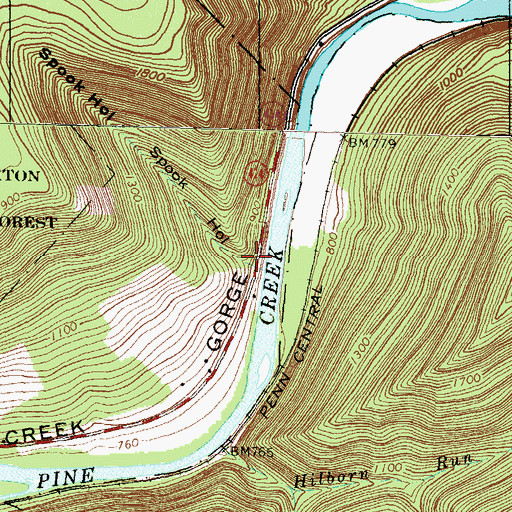 Topographic Map of Spook Hollow, PA