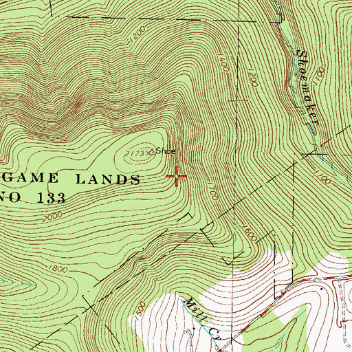 Topographic Map of State Game Lands Number 133, PA