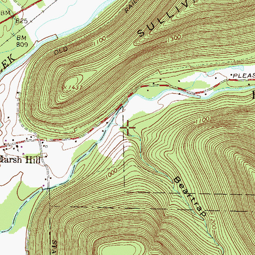 Topographic Map of Beartrap Hollow, PA