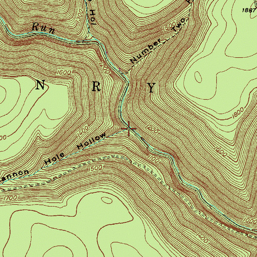 Topographic Map of Cannon Hole Hollow, PA