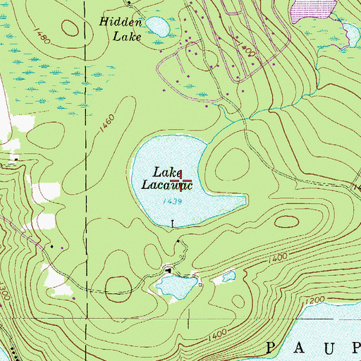 Topographic Map of Lake Lacawac, PA