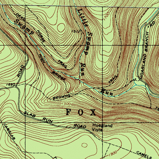 Topographic Map of Little Swamp Run, PA