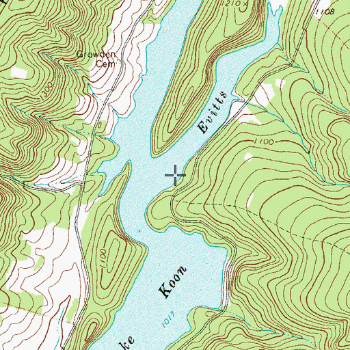 Topographic Map of Lake Koon, PA