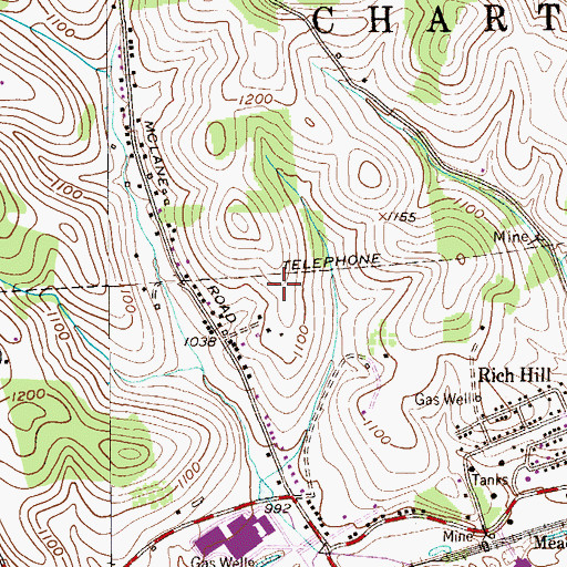 Topographic Map of WKEG-AM (Washington), PA