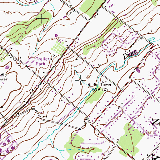 Topographic Map of WBUX-AM (Doylestown), PA