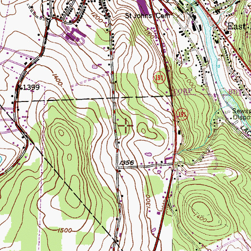 Topographic Map of WDNH-AM (Honesdale), PA