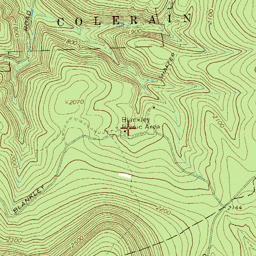 Topographic Map of Blankey Ranger Station, PA