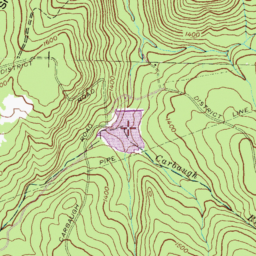 Topographic Map of Carbaugh Reservoir, PA