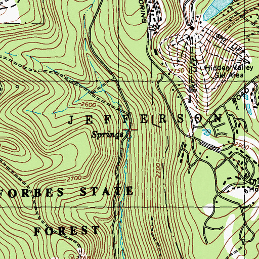 Topographic Map of Beck Springs, PA