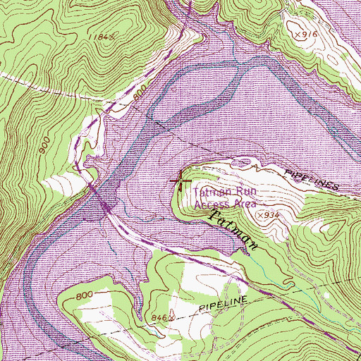 Topographic Map of Tatman Run Access Area, PA