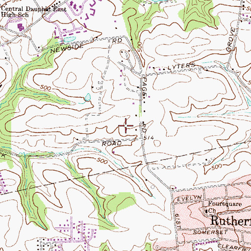 Topographic Map of Clearview Manor, PA