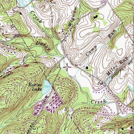Topographic Map of Saw Mill Run, PA
