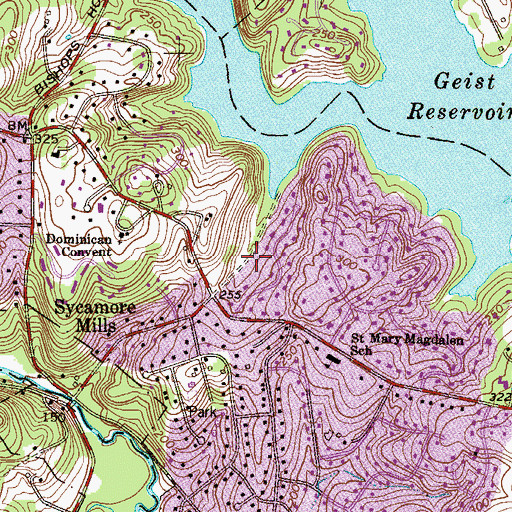Topographic Map of Blue Hill, PA
