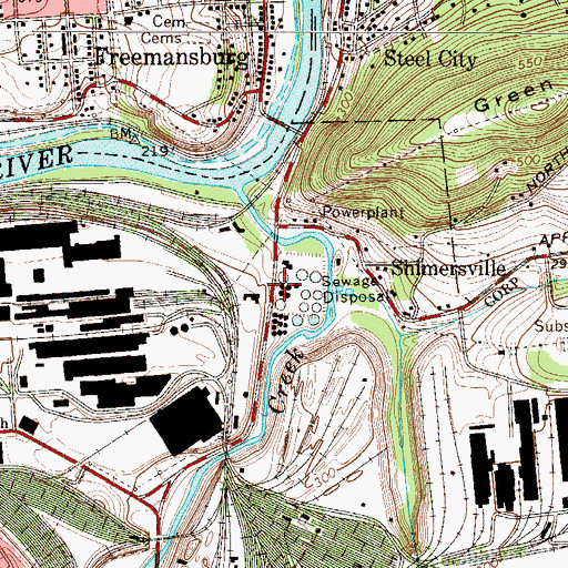 Topographic Map of Saucon Gap, PA