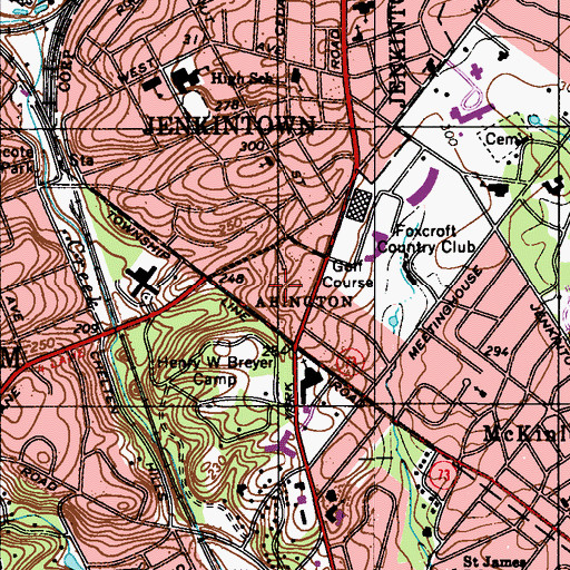 Topographic Map of Benson East, PA